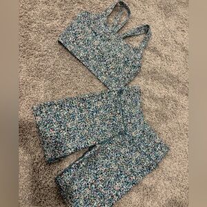 Sage Multicolor Floral Athletic Set
